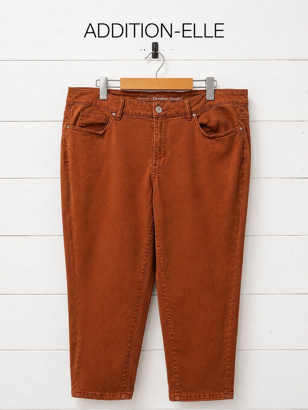 ADDITION ELLE Premium Denim Rust Orange Cropped Jeans Size 18
